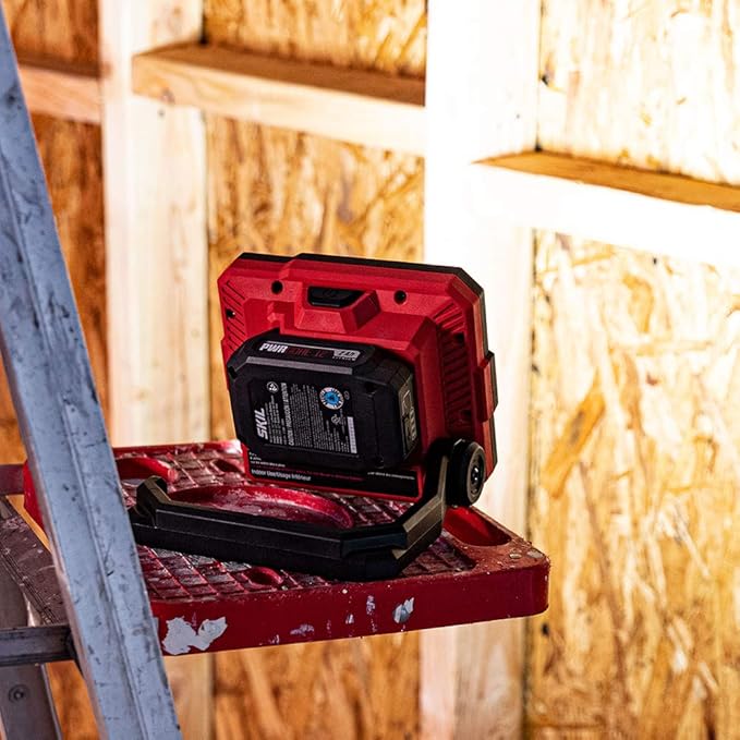 SKIL PWR CORE 12 12V Single Head Flood Light, Tool Only, Battery and Charger Not Included - LH5533-00, Red