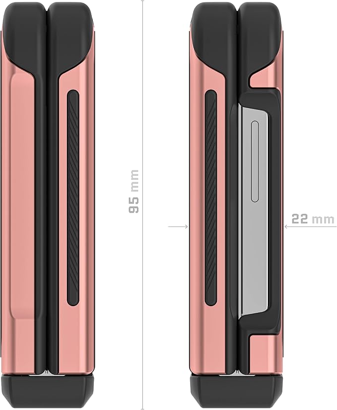 Ghostek Atomic Slim Galaxy Z Flip 6 case with Built-in Kickstand - Clear Back with Aluminum Metal Bumper, Protective Phone Case, Limited Edition Color for 2024 Samsung Z Flip 6 Case (6.7") (Pink)