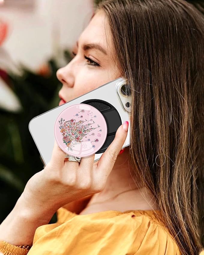 Kidcube Magnetic Phone Grip Compatible with Magsafe - Cell Phone Grip Stand Ring Holder Magnet Kickstand Removable Accessories for iPhone 16 Pro Max/16/15/14/13/12 Series Cute Kawaii Girly Cartoon