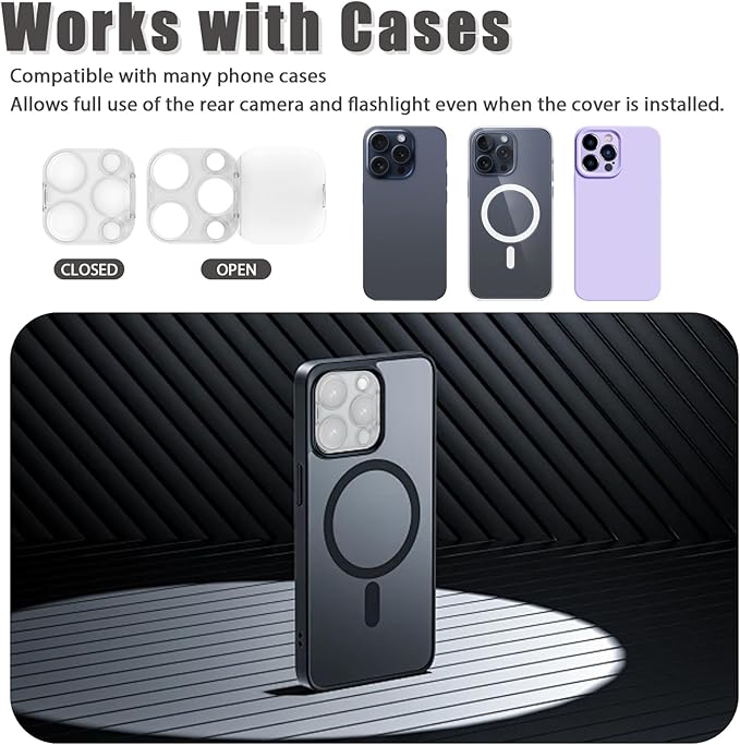Camera Lens Cover Compatible for iPhone 14 Pro/14 Pro Max/15 Pro/15 Pro Max /16 Pro/16 Pro Max,Camera Lens Protector to Protect Privacy and Security,Strong Adhesive -2 Pack-Clear
