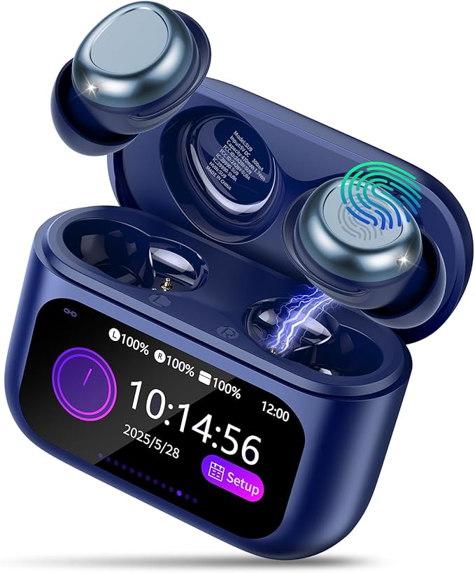Sleep Earbuds Light-Weight Headphones, 48H Playtime with Charging Case, Mini Sleep Headphones Bluetooth in Ear Small Design for Side Sleepers, Denim Blue