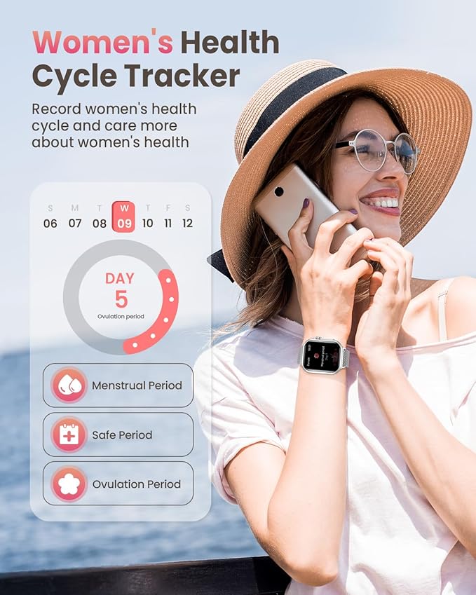 Smart Watches for Women for iPhone Android: 1.85" Smart Watch with 30 Days+ Battery Life Make/Recive Call Heart Rate SpO2 Sleep Monitor 120+ Sport IP68 Waterproof Fitness Tracker Reloj Pedometer