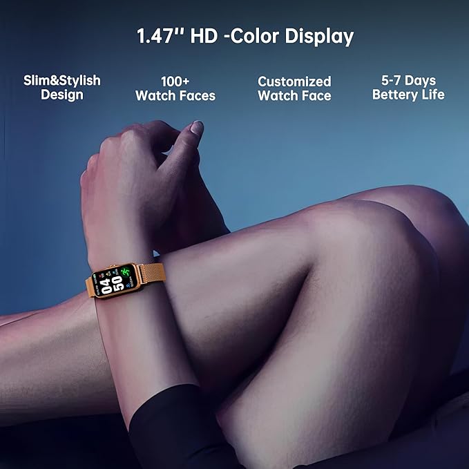 Health Fitness Tracker, Smart Watch with 24/7 Heart Rate and Blood Oxy-gen Monitor, Sleep Tracker with IP68 Waterproof, Activity Tracker Pedometer Step Counter for Women Men (Rose Gold)