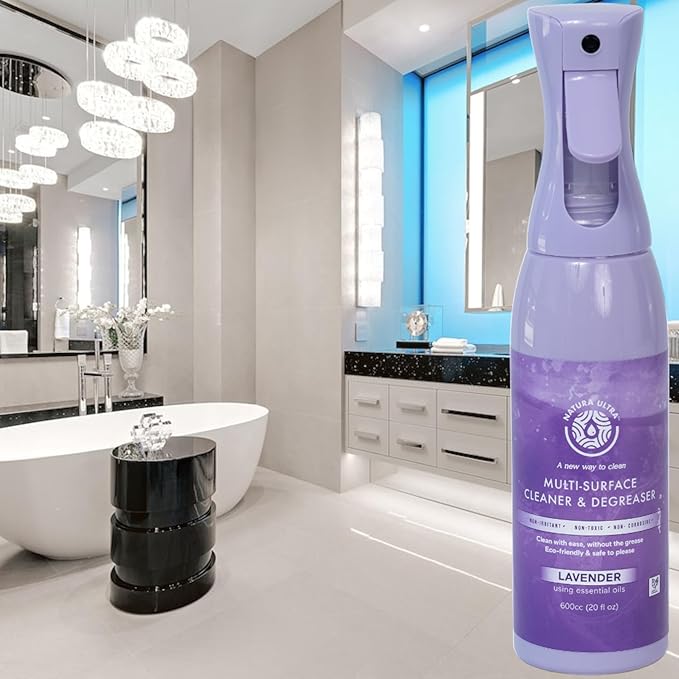 Multi-Surface Cleaner & Degreaser - Home and Kitchen degreasing Spray for Glass, Countertops, Appliances, and Floors - Eco-Friendly Effective Cleaner & Degreaser (Lavender)