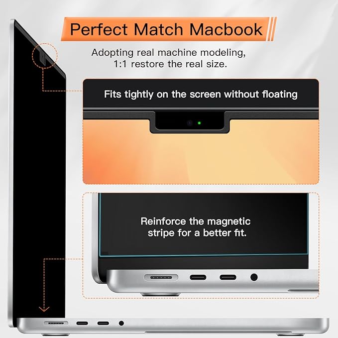 Privacy Screen for MacBook Pro 14 Inch 2021-2026 M5/ M4 /M4 Pro /M4 Max /M3 /M3 Pro /M3 Max /M2 Pro /M2 Max /M1 Pro /M1 Max, Magnetic Removable Anti Blue Light Glare Screen Protector