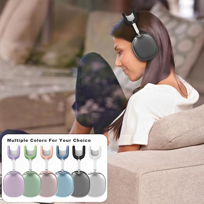 for AirPods Max case Cover,Anti-Scratch Ear Pad Case Cover/Ear Cups Cover/Headband Cover for AirPods Max. Clear Soft TPU and Silicone,Skin Scratch Proof.