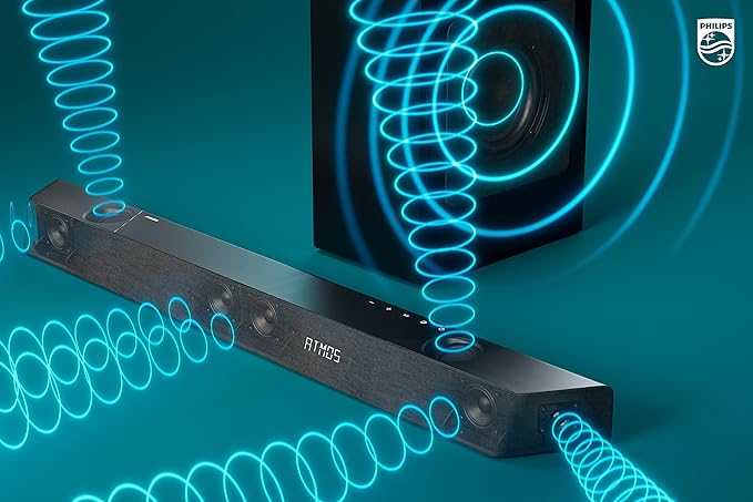 PHILIPS B8907 Soundbar 3.1.2 with Wireless Subwoofer, Dolby Atmos, Play-Fi Compatible