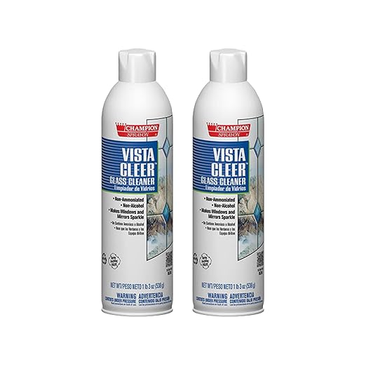Champion Sprayon Vista Cleer Glass Cleaner. 2-19 oz. Net cans.