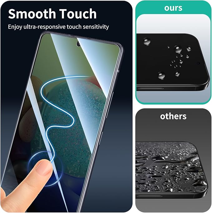 Privacy Screen Protector for Samsung Galaxy A71/A72/A73, Anti-Spy Tempered Glass, Double Shatterproof 9H Hardness, Dark Private Black Protection, Anti-Scratch Impact Resistant Case-Friendly Screen Guard - 3 Pack