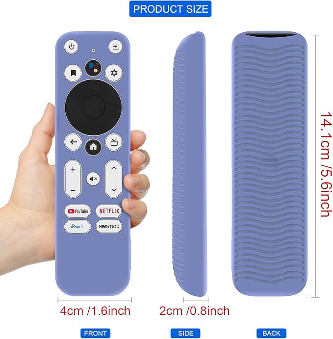 Glow Blue Remote Case for Onn Remote Control, 100026240 Silicone Sleeve Compatible with Onn Android TV 4K UHD Stick TV Box Remote Washable an-ti Lost Anti-Slip Skin-Friendly