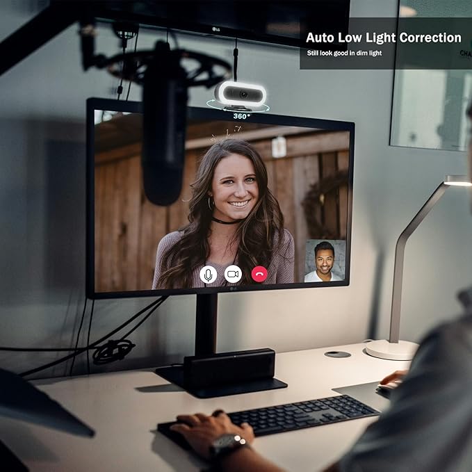 2K USB C Camera Autofocus PC Webcam with Dual Microphones/Ring Light/Fill RGB Light/Cover, 65°FOV, Plug and Play Web-Cam Streaming Web Camera for Desktop Computer Laptop Mac Zoom