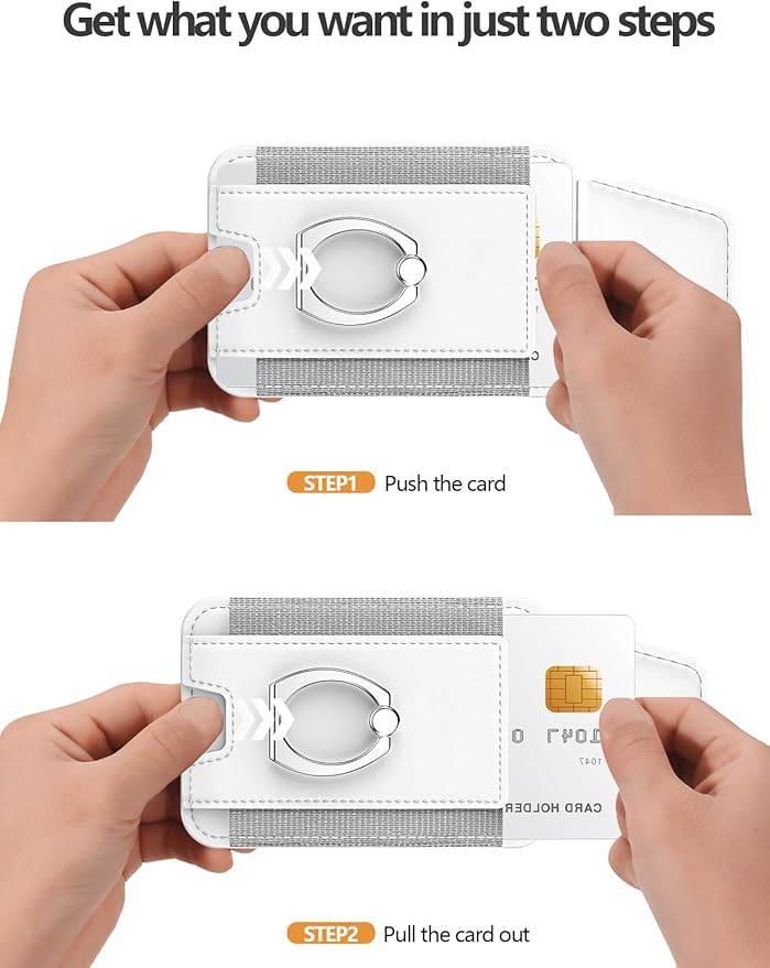 For Magsafe Wallet with Grip, 6-Card Holder, Stronger Magnetic Card Wallet Holder for iPhone 17/16/15, iPhone 14/13/12 Series, Leather Magnetic Phone Wallet with Privacy Flap, RFID Blocking, White