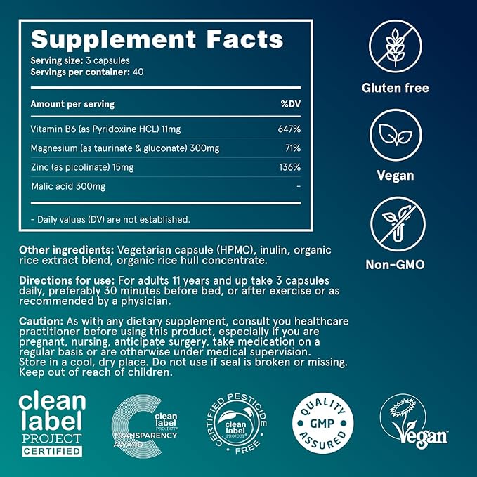Puori Magnesium Complex Supplement - High Absorption Magnesium Taurinate & Gluconate, Zinc, Vitamin B6 & Malic Acid for Sleep Support, Immune & Bone Health & Muscle Recovery - 240 Vegan Capsules