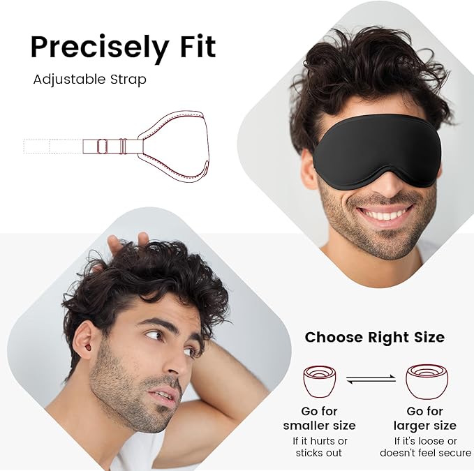 Audree Earplugs-Sleep Eye Mask Set - Noise Reduction Earplugs and Light Blocking Sleep Mask for Peaceful Sleep | Ideal for Sleep, Travel, Napping, Meditation, Gift, Shift Work, Red+Black