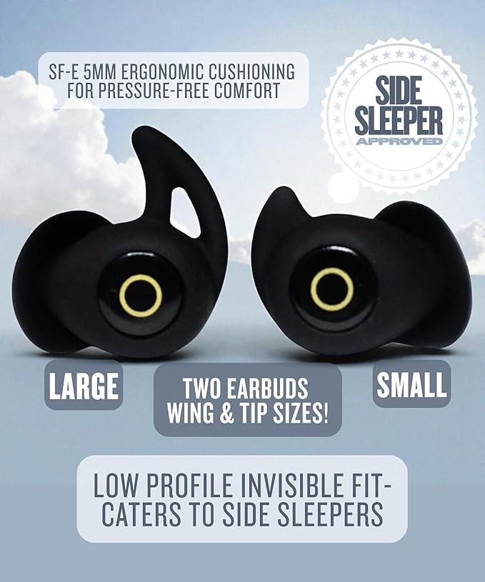 Sleep Earbuds, Ultra-Thin Invisible Headphones for Side Sleepers, 8-Hour Battery(24h w/ Case)No Buttons, No Lights, No Alerts, Noise Blocking Wireless Bluetooth 5.3, Gift for Him & Her, Mom & Dad