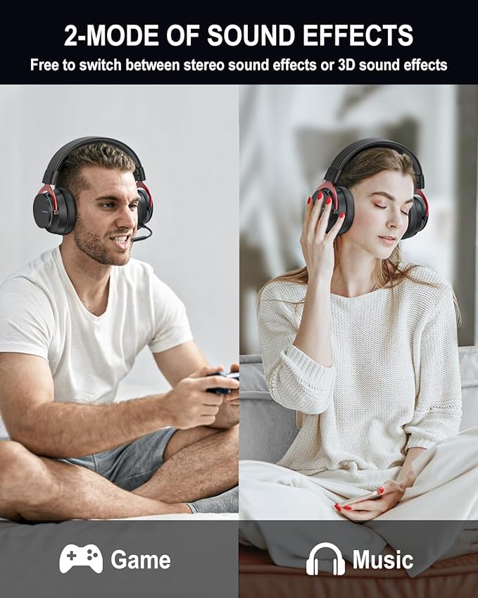 Inwa PS5 Headset Wireless with Game/Chat Balance Mixer, Lower Latency 5.8GHz Tech, 7.1 Surround Sound, Protein Soft Earmuffs, Detachable Mic, Works with PS5, PS4