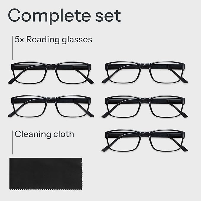 Gaoye 0.5 Professional Reading Glasses for All Day - Computer Readers with Blue Light Protection - Value Pack