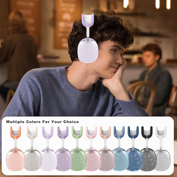 for AirPods Max case Cover,Anti-Scratch Ear Pad Case Cover/Ear Cups Cover/Headband Cover for AirPods Max. Clear Soft TPU and Silicone,Skin Scratch Proof.