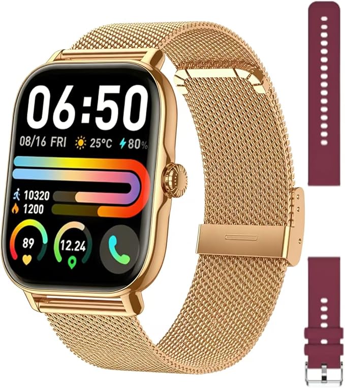 Smart Watches for Women Men, Steps Counter Fitness Tracker Watch for Android iPhone with Sleep Calorie Monitor and 110+ Sports, IP68 Waterproof, Pedometer Smartwatch (Wind-Red, 1.8)