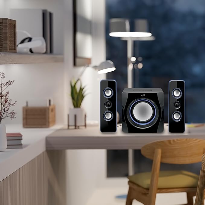 iLive Electronics Bluetooth Speaker System with Built-in Subwoofer, 7.28 x 8.86 x 7.28 Inches, Black (iHB23B)
