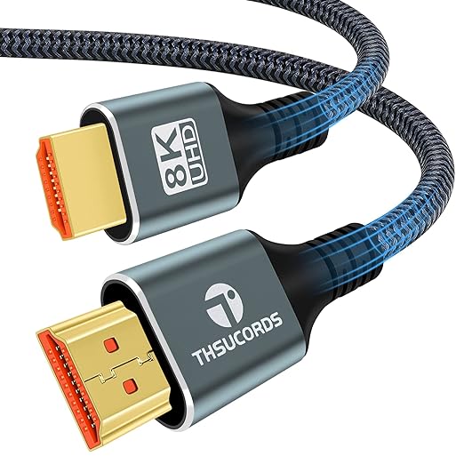 8K 4K HDMI Cables 15FT 2 Pack, High Speed Braided HDMI to HDMI 2.1 Cord Supports 8K@60Hz, 4K@120Hz 144Hz 48Gbps Compatible with Roku TV/PS5/HDTV/Blu-ray