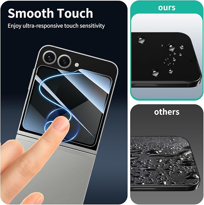 Privacy Screen Protector for Samsung Galaxy Z Flip7 FE / 6/5, Anti-Spy Tempered Glass, 9H Hardness Anti-Scratch Double Shatterproof, Impact Resistant Private Protection - 3 Pack