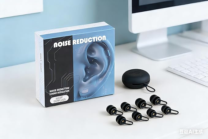Side Sleeper Earplugs - Pain-Free 52dB Noise Reduction for Sensitive Ears, Anti-Slip 3-Layer Design, Reusable Family Set (S/M/L) with Case