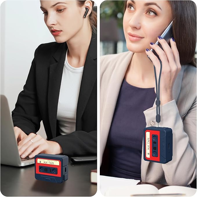 AirPods Pro 2 Case Cover, KOREDA Funny Cassette Tape Design Case for Airpods Pro 2nd Generation/1st Generation (2023/2022/2019), Cute Cartoon Fashion Silicone Protective Case for Women Men (Blue)
