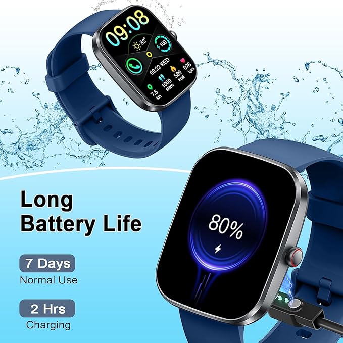 Smart Watch(Answer/Make Call), 1.91" Smartwatch for Men Women, NEW Fitness Watch with 110+ Sport Modes, Fitness Activity Tracke with Pedometer/Sleep Monitor/Heart Rate/IP68 Waterproof, for Android iOS