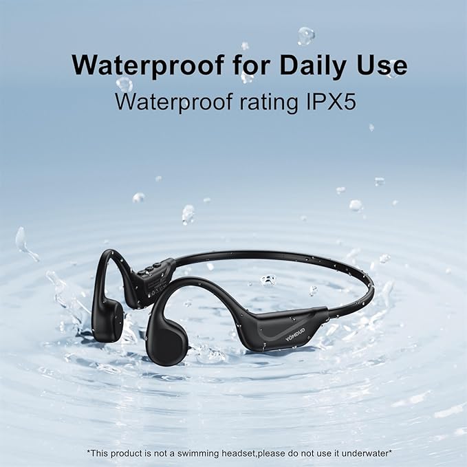 Bone Conduction Headphones,Open Ear Headphones,Wireless Headphones with Mic,Bluetooth 5.4,10H Playtime & IPX5 Waterproof,Sports Headphone for Running & Outdoor