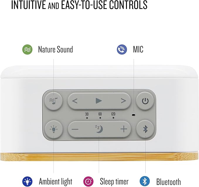 Soundfreaq Sound Spot II SFQ-18: Portable Bluetooth Speaker with Powerful Bass, Nature Sounds, Ambient Light, and Speakerphone (White)