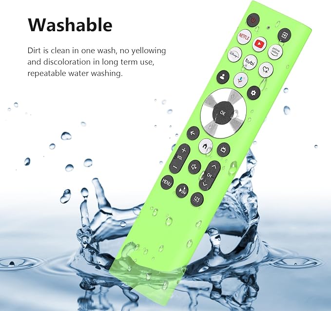 LEFXMOPHY Glow Cover for ERF6A80 ERF6G80H ERF6F80H Voice Remote for Hisense U6 U7 U8 U9 Series 4K Smart TV 2024 Green Silicone Case - Lime Green