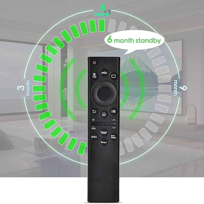 Replacement Voice Remote for Samsung Smart TV:Compatible with BN59-01385A(Solar Version),for All 2019 to 2025 Smasung Curved Crystal UHD QLED The Frame NEO QLED 4K 8K Smart TV