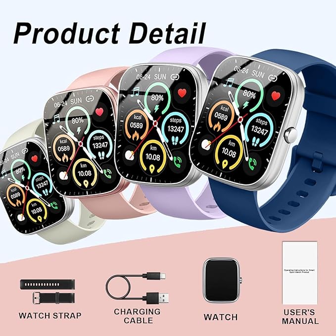 Fempoin Smart Watch, SmartWatch for Men Women Touch Screen Answer/Make Call, IP68 Waterproof 100+ Sport Activity Tracker, Fitness Tracker with Sleep Monitor/SpO2/Pedometer Heart Rate for Android iOS