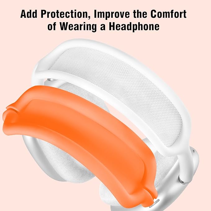 Case for Airpods Max Headphones, Ear Pad Case Cover/Ear Cups Co ver/Headband for AirPods Max (USB-C/Lightning)(2024/2020), Silicone for Apple Airpod Max, Accessories Cases(Vibrant Orange)