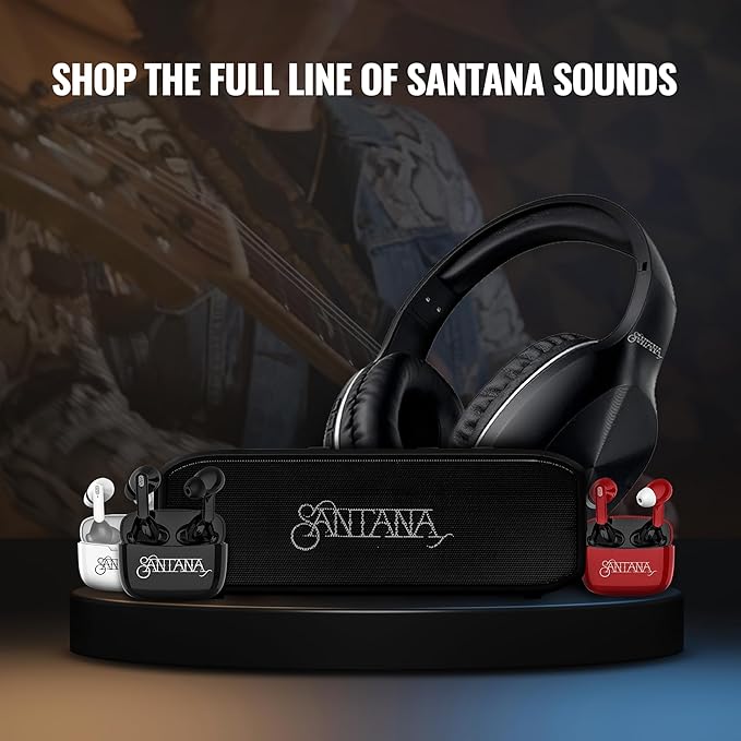 SANTANA BY CARLOS SANTANA Samba 40W High-Power Bluetooth Speaker with 48mm Drivers, Isolated Subwoofer, IP67 Waterproof, True Wireless Surround Sound, 20+ Hours Battery Life (Samba, Single Pack)