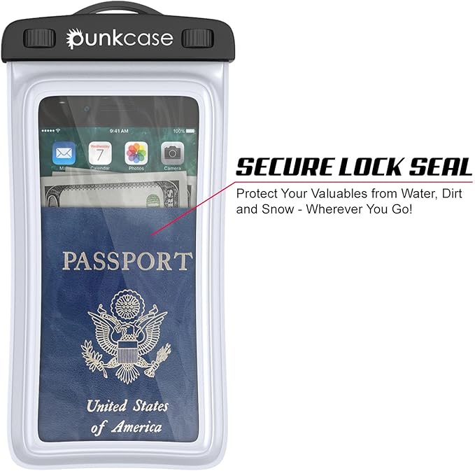 Waterproof Phone Pouch, PunkBag Universal Floating Dry Case Bag for Most Cell Phones incl. iPhone 8 Plus & Samsung Galaxy S9 | Perfect for Keeping Your Cellphone & Valuables Dry and Safe