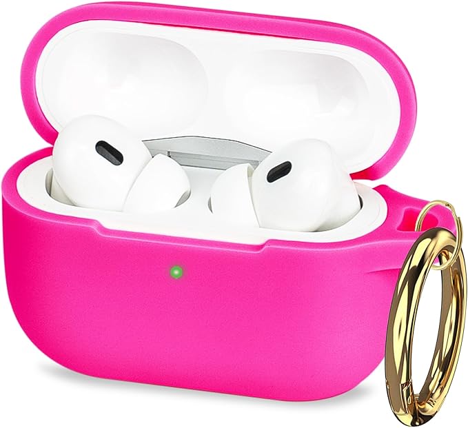 Case Compatible with AirPods Pro 3 Generation 2025 Cover with Keychain, Gawnock Skin Soft Cover for AirPods Pro 3 Case Full Protection,Front LED Visible, Wine Red