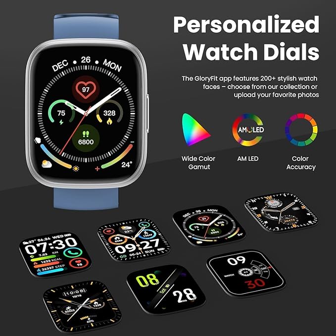 Smart Watch for Men Women, 1.95" HD Touchscreen Fitness Tracker with Bluetooth Calling, Fitness Watch with 110+ Sports Modes/Heart Rate/Sleep Monitor, IP68 Waterproof Smartwatch for Android iOS, Blue
