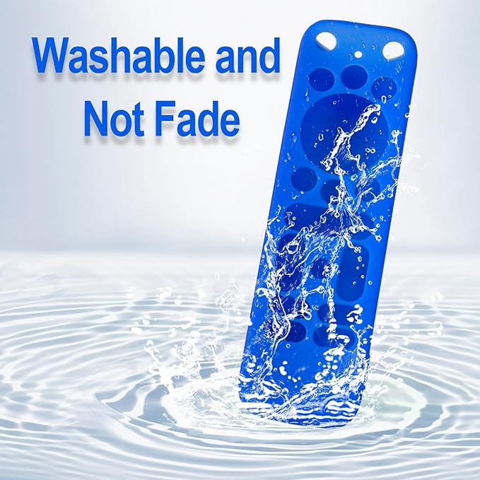 Blue Silicone Protective Case with Strap for 2025 Onn Google TV Box 4K pro Remote, Shockproof Anti-Dirty Cover for Onn Google TV Controller