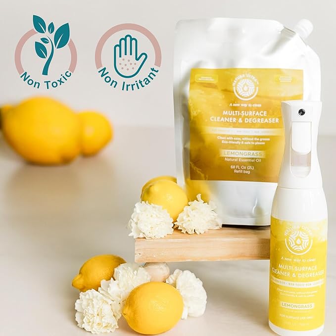 Multi-Surface Cleaner & Degreaser - Home and Kitchen degreasing, Spray for Glass, Countertops, Appliances, and Floors - Eco-Friendly Effective Cleaner & Degreaser (Lemongrass)