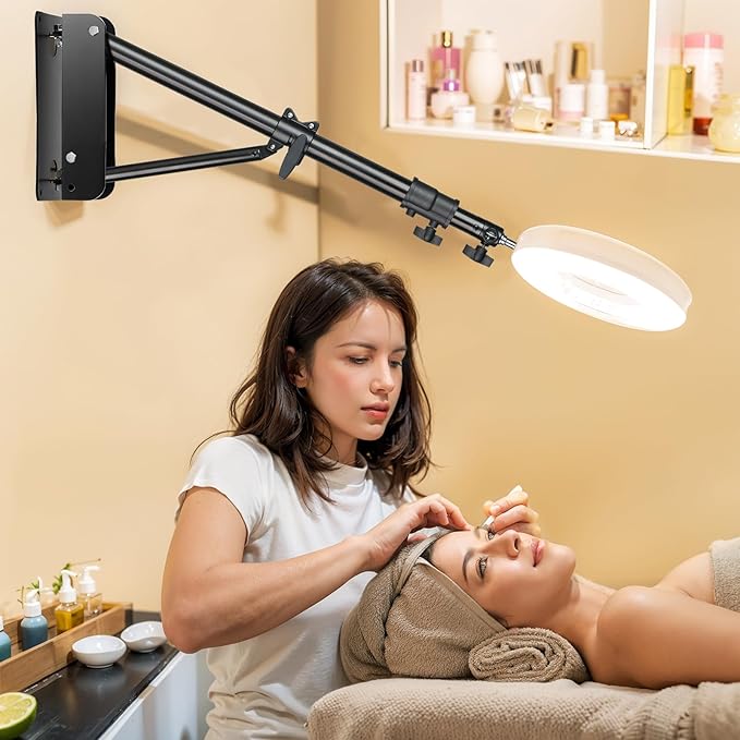 MACTREM Ring Light Wall Mount, 71.65ββ/182cm Wall Mounting Triangle Boom Arm for Strobe Light, Photography, Softbox, Reflector,Umbrella,Studio Video Light, Support 180Β°Rotation