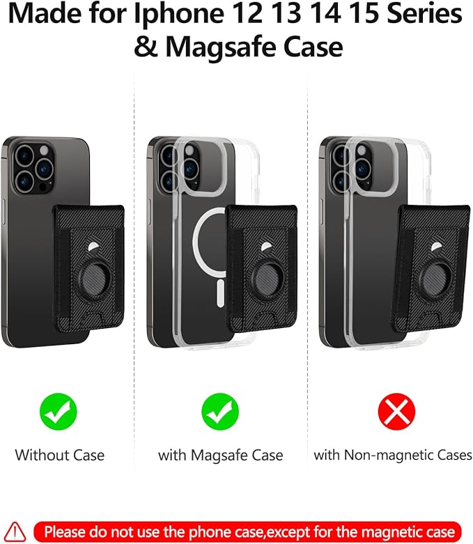 ExtreLife for Magsafe Wallet with Airtag Holder, Magnetic Wallet for iPhone 17/16/15/14/13/12 Series, 9-Card Holder, Open ID Window, Adjustable Stand, RFID Blocking, Black Carbon Fiber