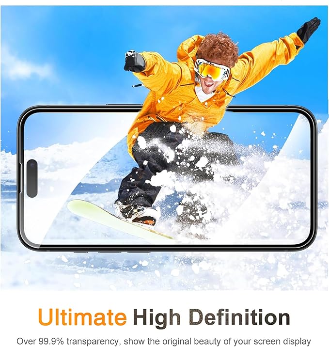 Wiaocit 3 Pack Tempered Glass Screen Protector for iPhone 14 Pro Max with 3 Pack Camera Lens Protector, 9H Hardness, Bubble Free, Case Friendly
