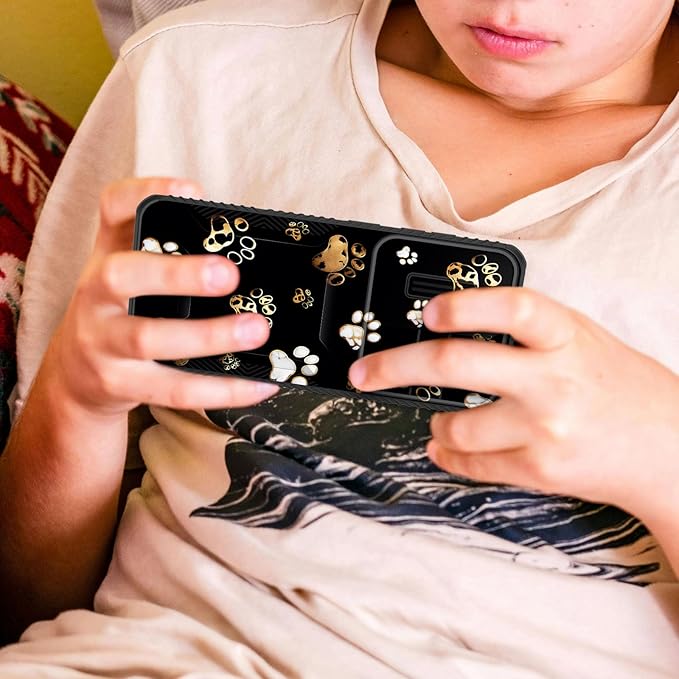 for Galaxy S24 Case Built in Slide Camera Lens Cover,Heavy Duty Shockproof Protection Dual Layer Case for Samsung Galaxy S24 6.2 inch 2024,Cute Dog Paw Prints
