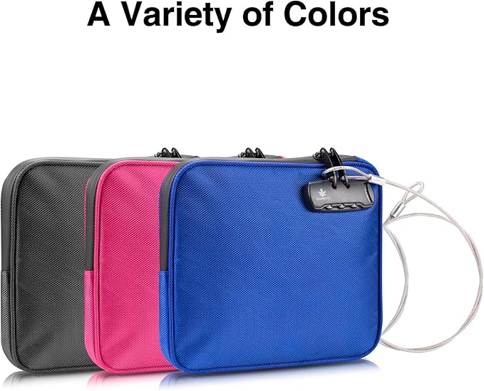 Beach Locking Bag, 9x7.5 Inch Portable Safe for Phone, Wallet, Keys | Anti-Theft Locking Travel Pouch for Pool, Vacation (Black)