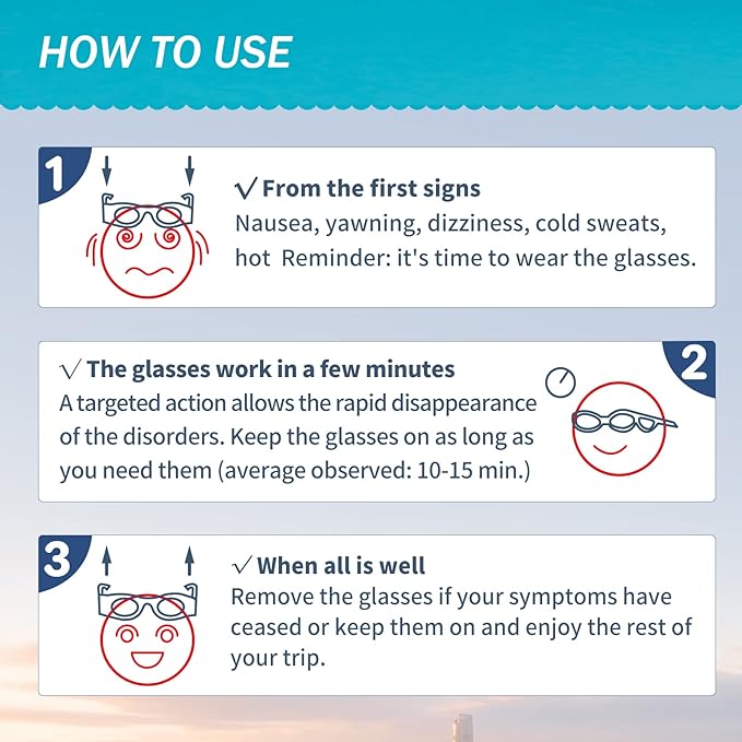 Hion Kids Anti-Motion Sickness Smart Glasses (for 3-8 Year Olds) – Ultra-Light Portable Nausea Relief Liquid Glasses for Carsickness, Airsickness, Seasickness – Kids Travel/Cruise Essentials (White)