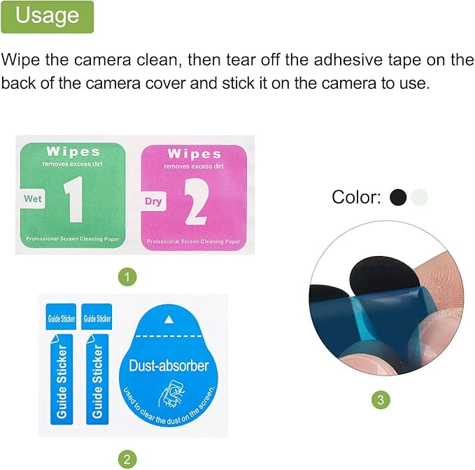 MECCANIXITY Webcam Cover Slide 0.3mm Thick Oval Plastic Laptop Camera Cover Slide Web Blocker Protect Privacy for Computer, Laptop Black 24 Pack