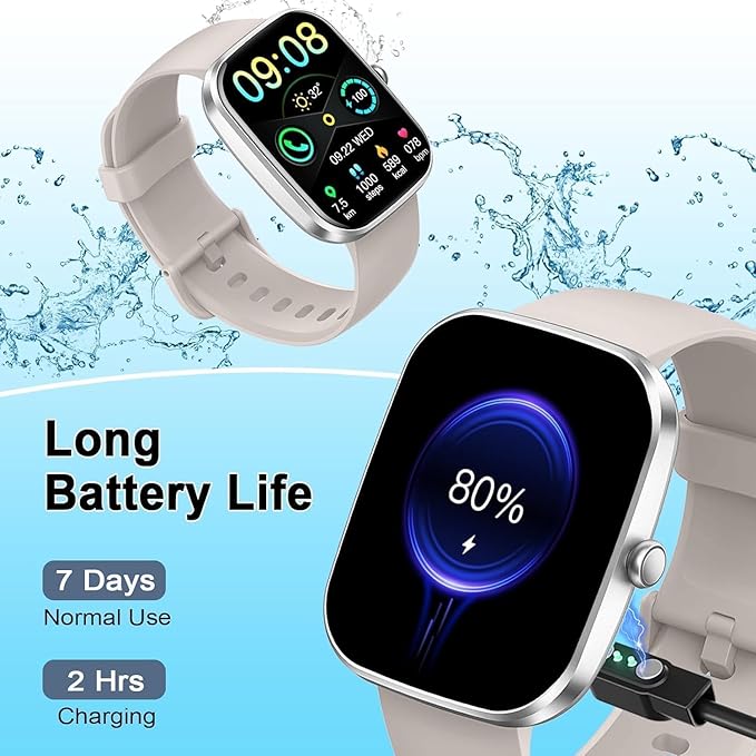 Smart Watch for Men Women, 2026 New Smartwatch(Answer/Make Call) , 1.91" Fitness Watch with 120+ Sport Modes, Fitness Tracke with Pedometer/Sleep Monitor/Heart Rate/IP68, for Android/iPhone White