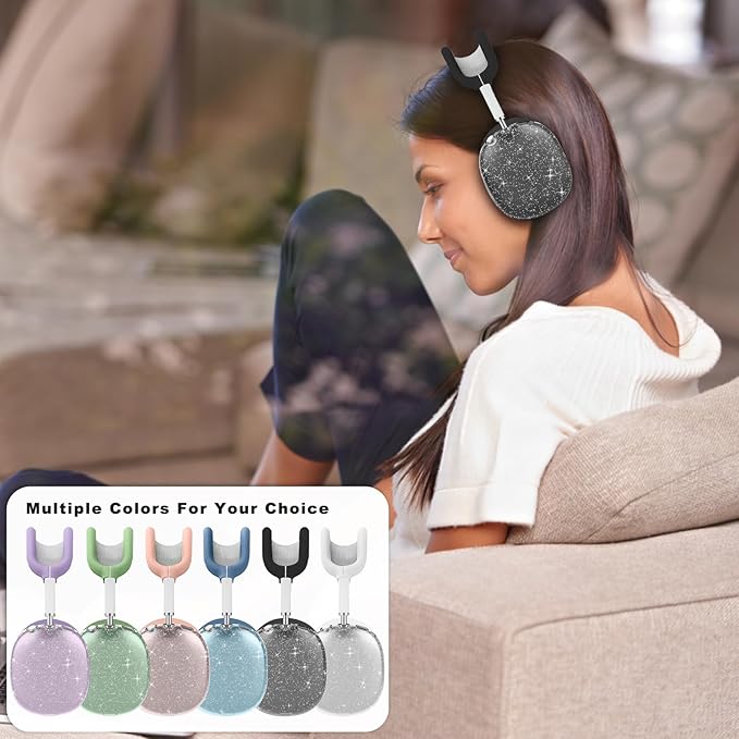for AirPods Max case Cover,Anti-Scratch Ear Pad Case Cover/Ear Cups Cover/Headband Cover for AirPods Max. Clear Soft TPU and Silicone,Skin Scratch Proof.